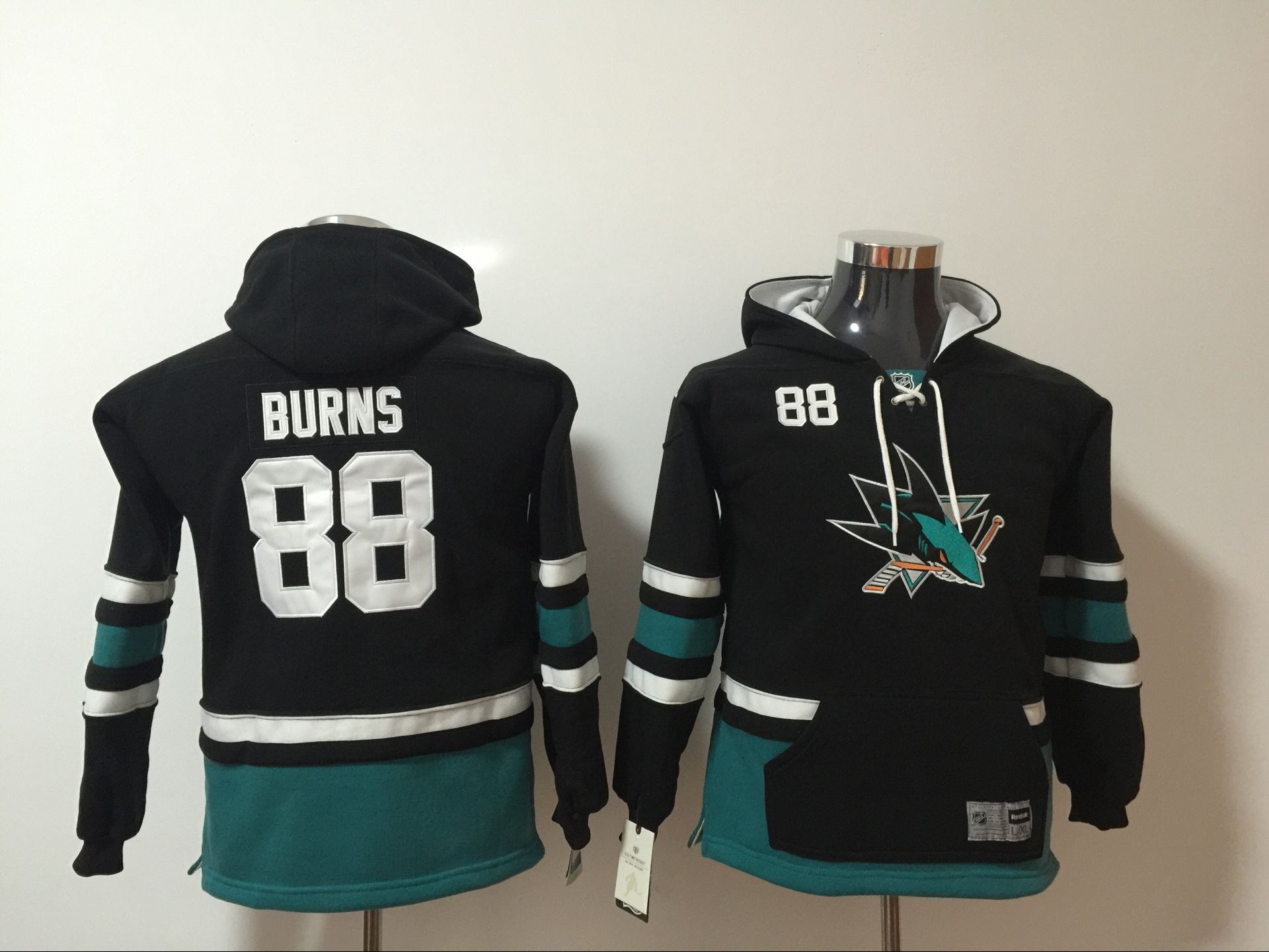 Youth 2017 NHL San Jose Sharks #88 Brent Burns Black Hoodie->oklahoma city thunder->NBA Jersey